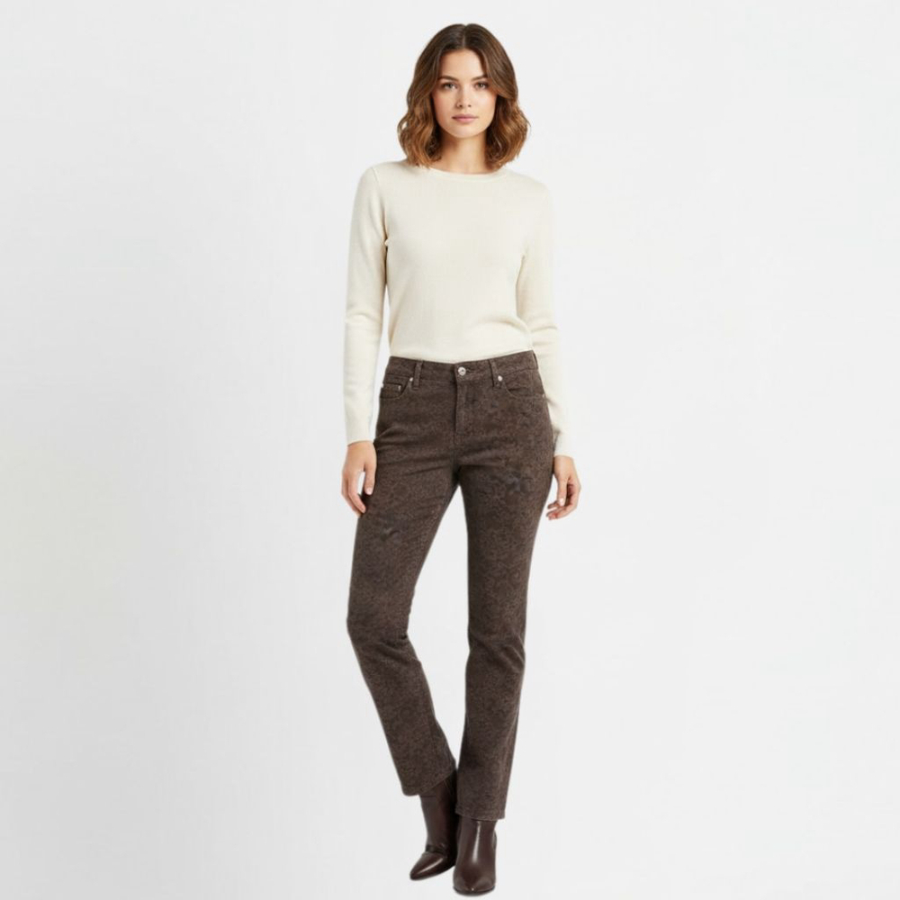 Fabrizio Gianni Stretch Straight Brown Black Jeans